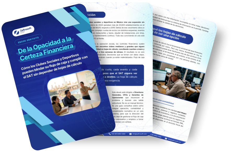 Portada del ebook «Tu club en crecimiento. Números sin estrés: Cómo blindar el flujo de caja y cumplir con el SAT»