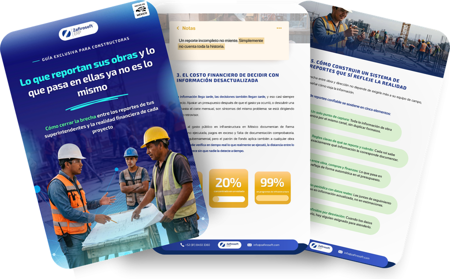 Portada del ebook «Lo que reportan tus obras y lo que pasa en ellas ya no es lo mismo»