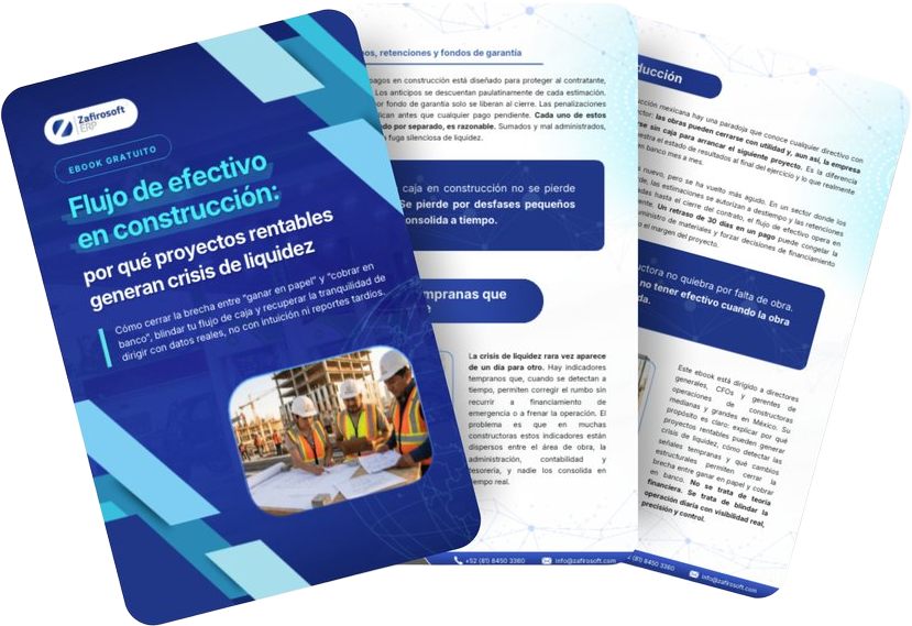 Portada del ebook «Guía: por qué proyectos rentables generan crisis de liquidez en construcción»