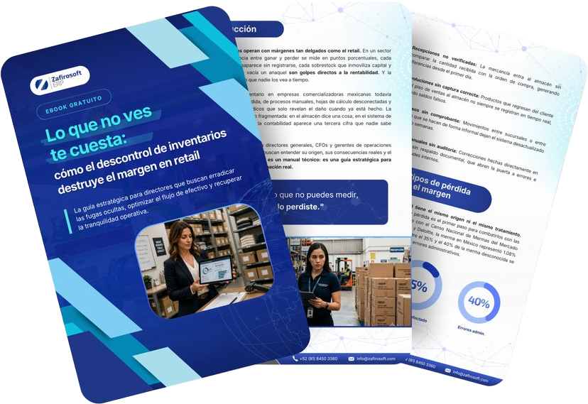 Portada del ebook «Guía: cómo el descontrol de inventarios destruye el margen en retail»